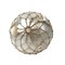 3.5" Decorative Abaca Net Round Silver Capiz Ball w/ Seashells Tabletop Figurine